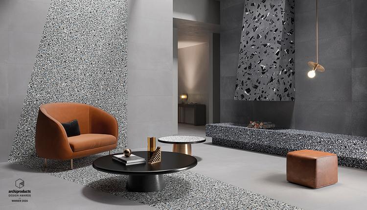 Medley | Emilceramica Gres Porcelánico Ergon Medley Piedra Sala De Estar Grey Minimal,dark Grey Minimal,grey Classic,dark Grey Classic Imagen Galería | Emilceramica